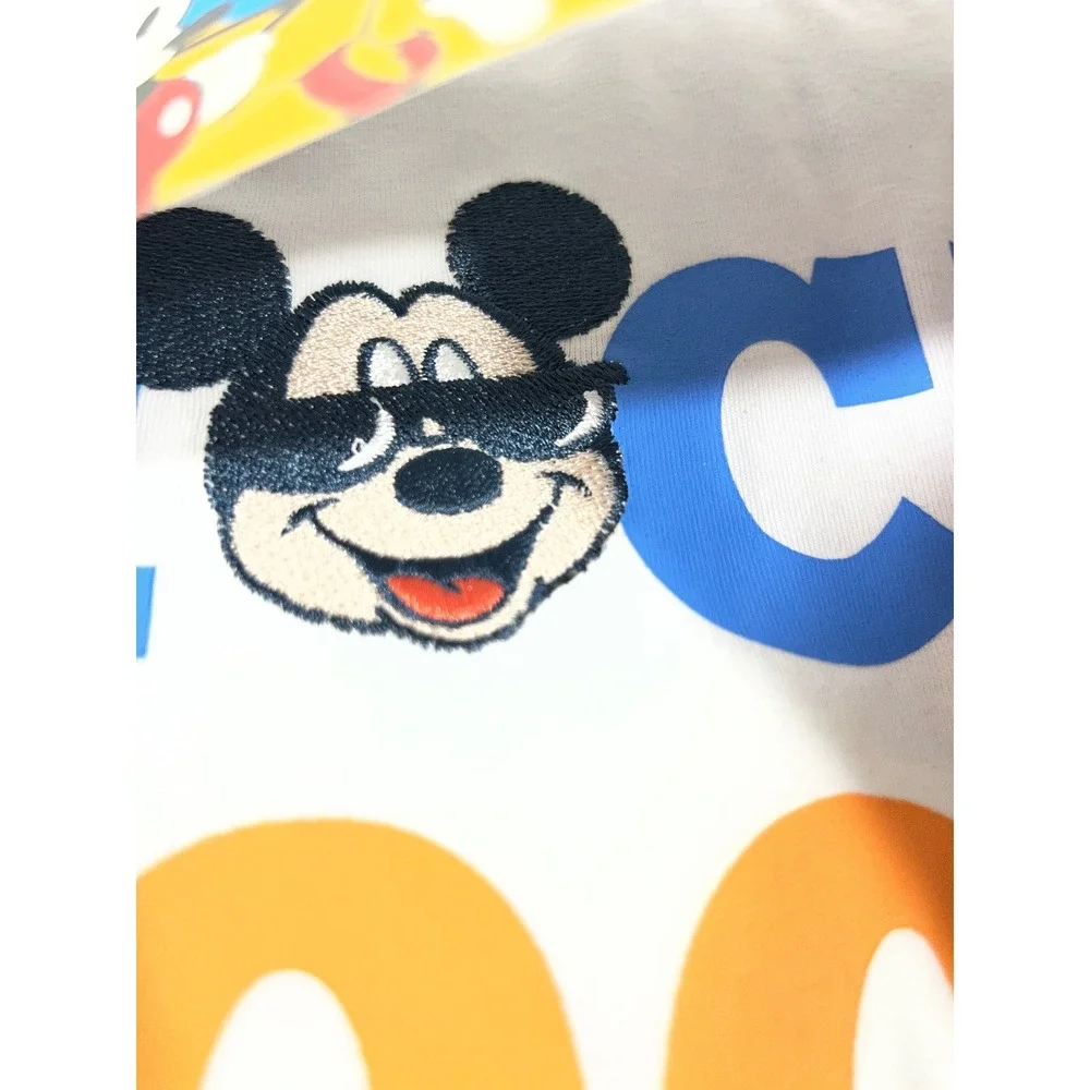 Disney Mickey & Friends Character Tee Unisex White XS Embroidered Nostalgia Trip